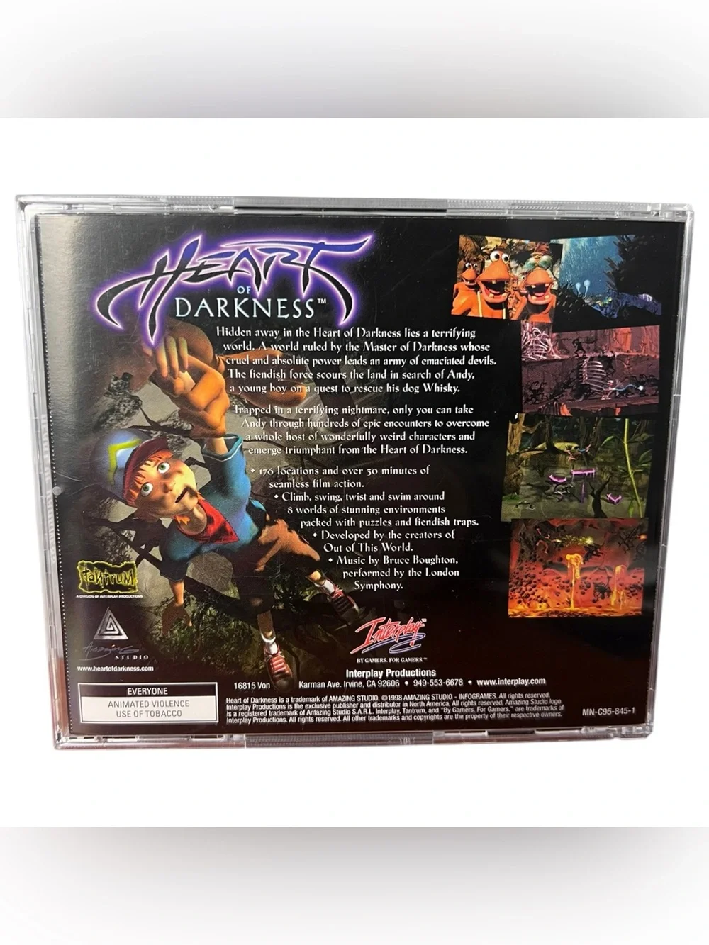 Heart of Darkness PC Game (CD-Rom, 1998, Interplay) Adventure classic